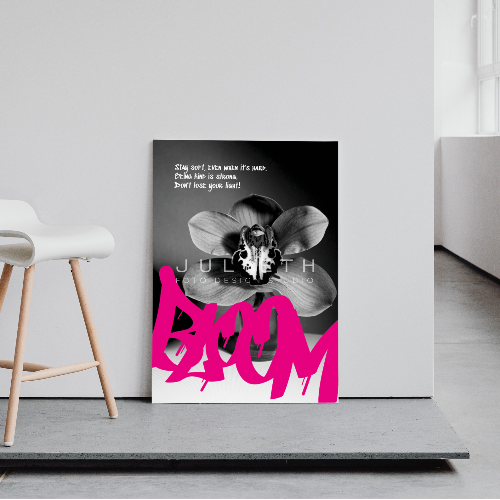 BLOOM Graffiti Print | Pink Orchid Botanical Art