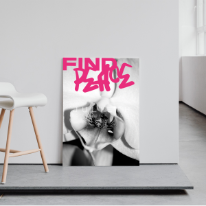 Find peace pink typography poster