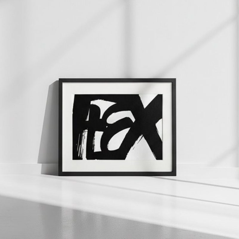FLEX Graffiti Art Print | Minimalist Black & White Decor
