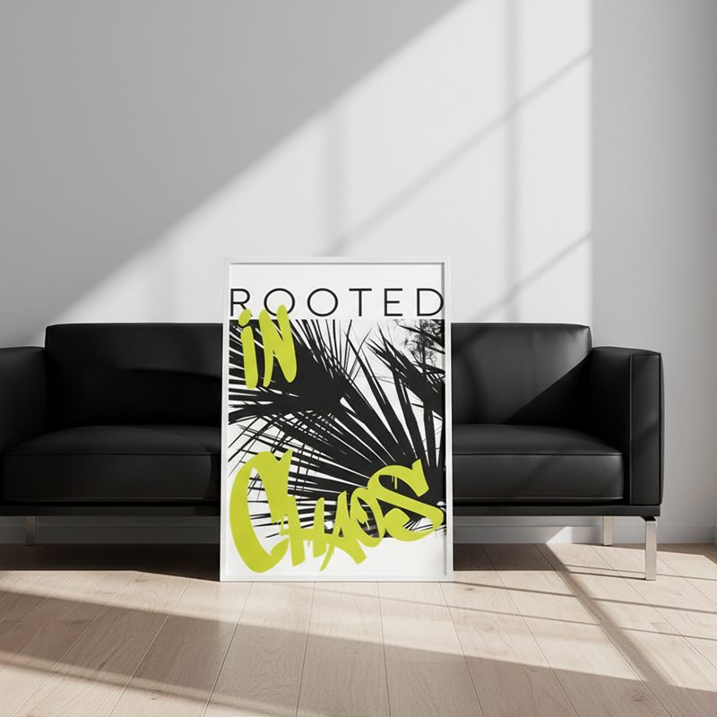 Rooted in Chaos Print | Urban Palm Tree Graffiti Art