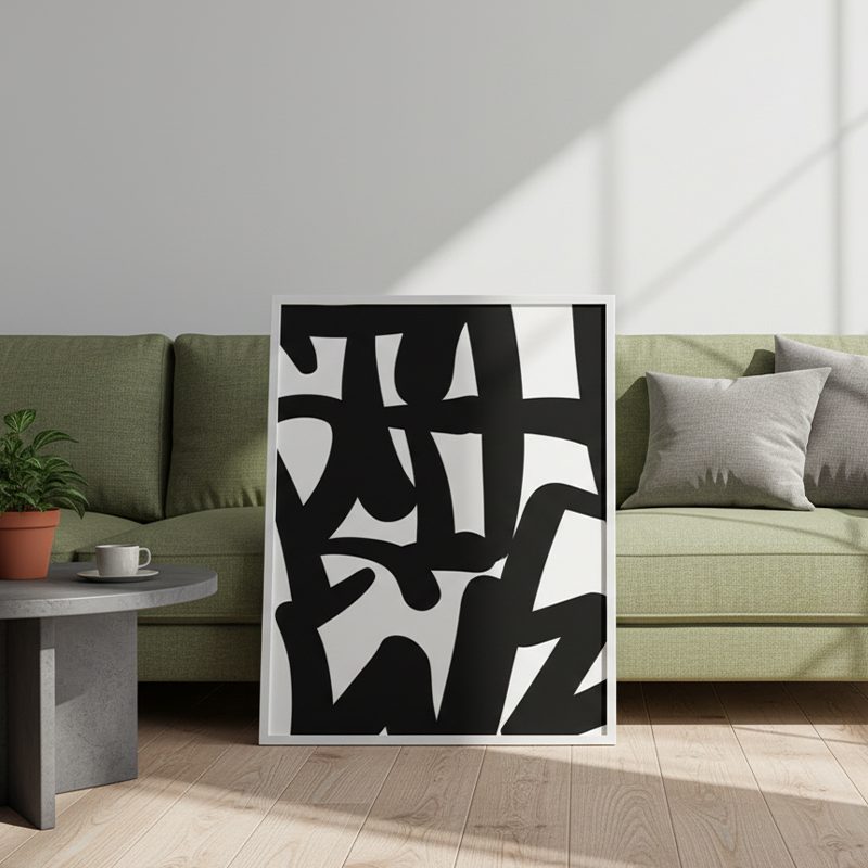 THRIVE Graffiti Print | Minimalist Black & White Typography