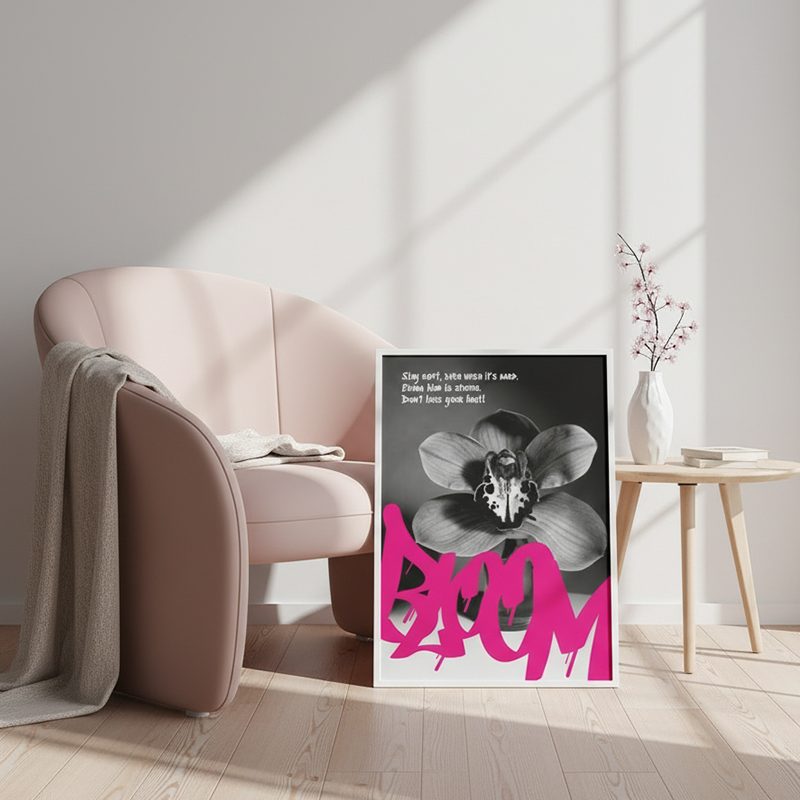 BLOOM Graffiti Print | Pink Orchid Botanical Art
