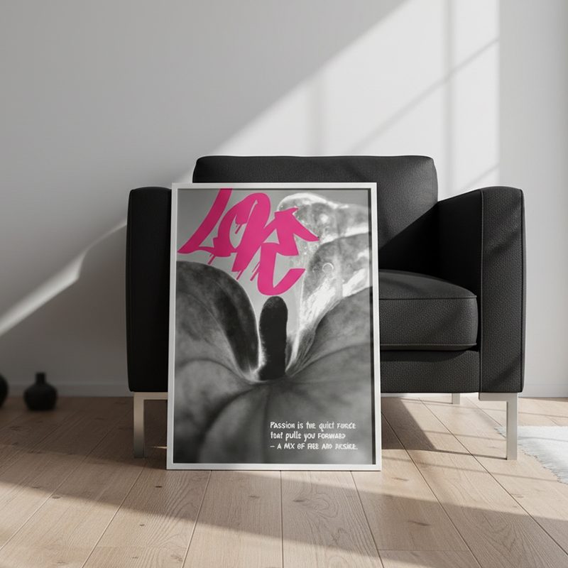 Love Flamingo Art Print | Romantic Graffiti Photo Art