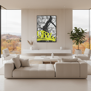 GROW Tree Graffiti Print | Urban Nature Photography