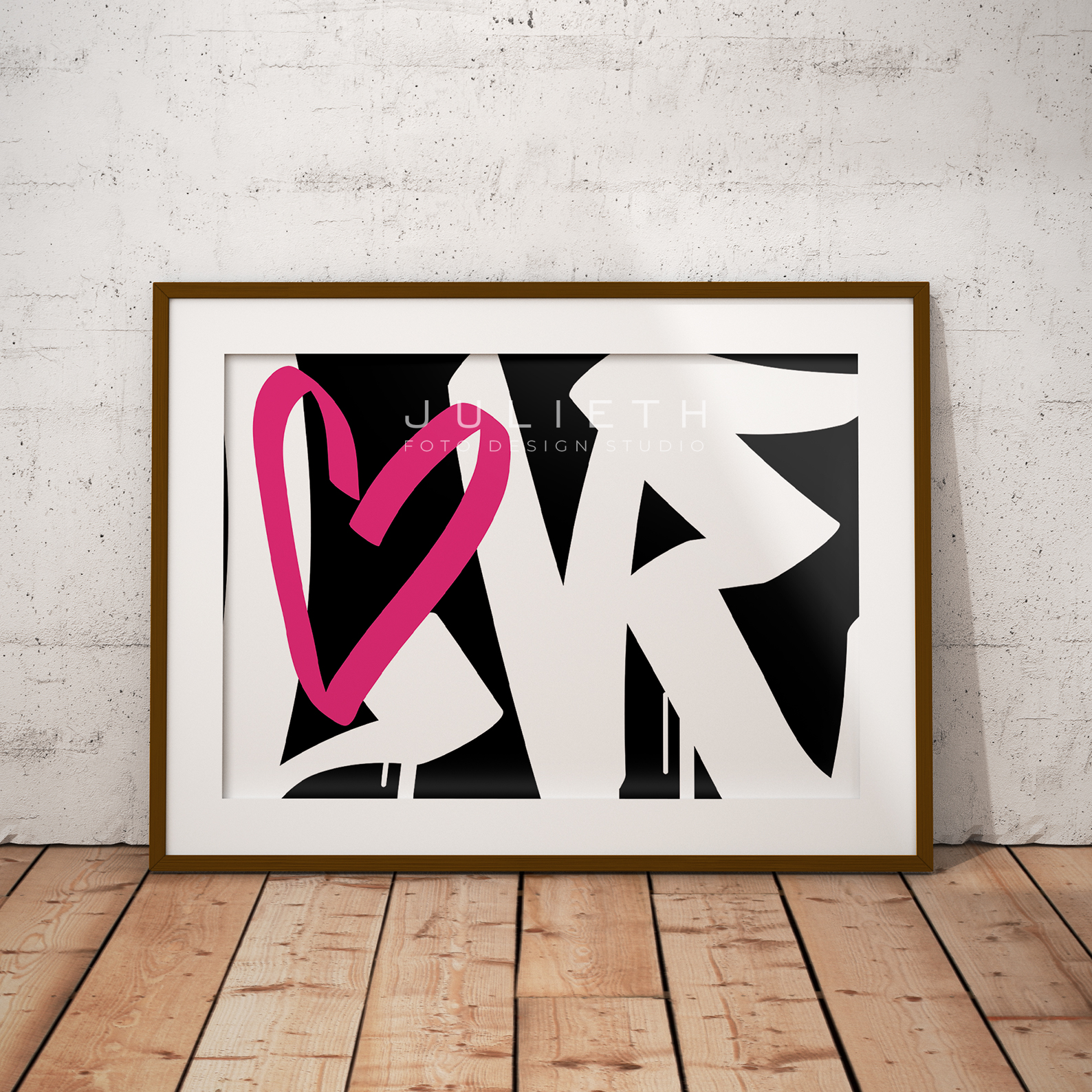 Love Graffiti Art Print | Urban Pink Heart Wall Decor
