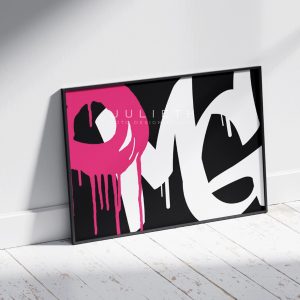 OMG Graffiti Art Print | Pink & Black Urban Wall Decor