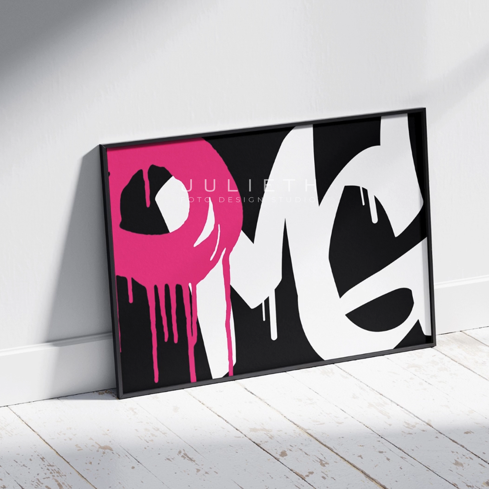 OMG Graffiti Art Print | Pink & Black Urban Wall Decor