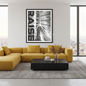 RAISE Minimalist Leaf Print | Modern Black & White Decor