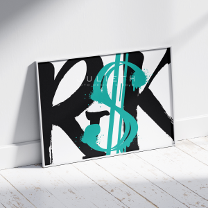 RISK Graffiti Art Print | Dollar Sign Office Decor