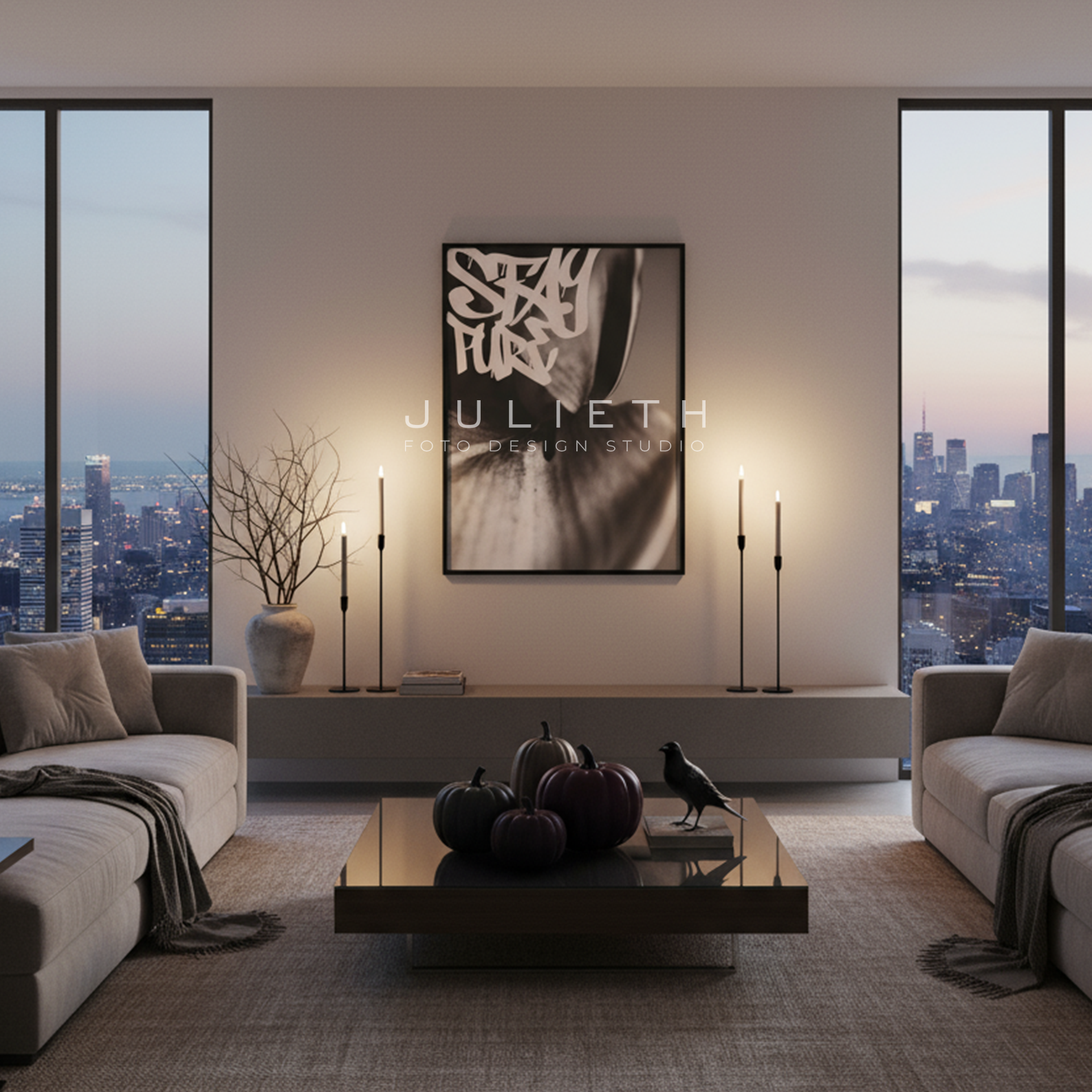 Stay Pure Graffiti Print | Minimalist Orchid Wall Art