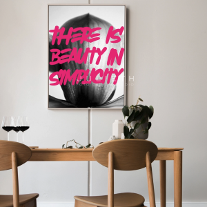 Pink Graffiti Floral Print | Black & White Urban Art Decor