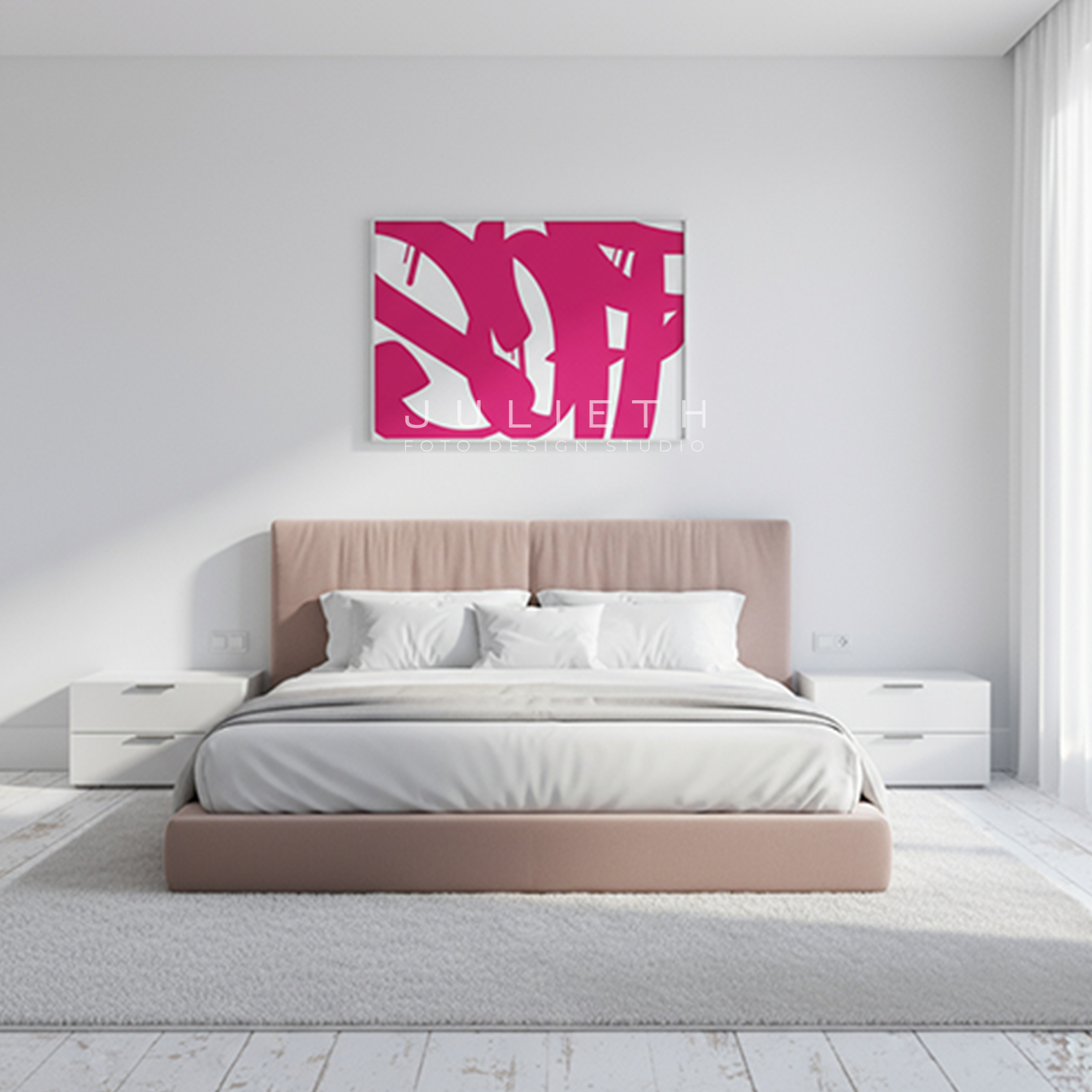 SOFT: Pink Graffiti Typography Print | Minimalist Art