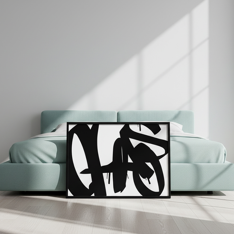 CHAOS Graffiti Art Print | Bold Black & White Decor