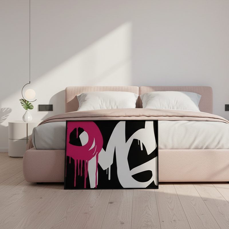 OMG Graffiti Art Print | Pink & Black Urban Wall Decor
