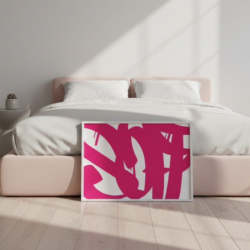 SOFT: Pink Graffiti Typography Print | Minimalist Art