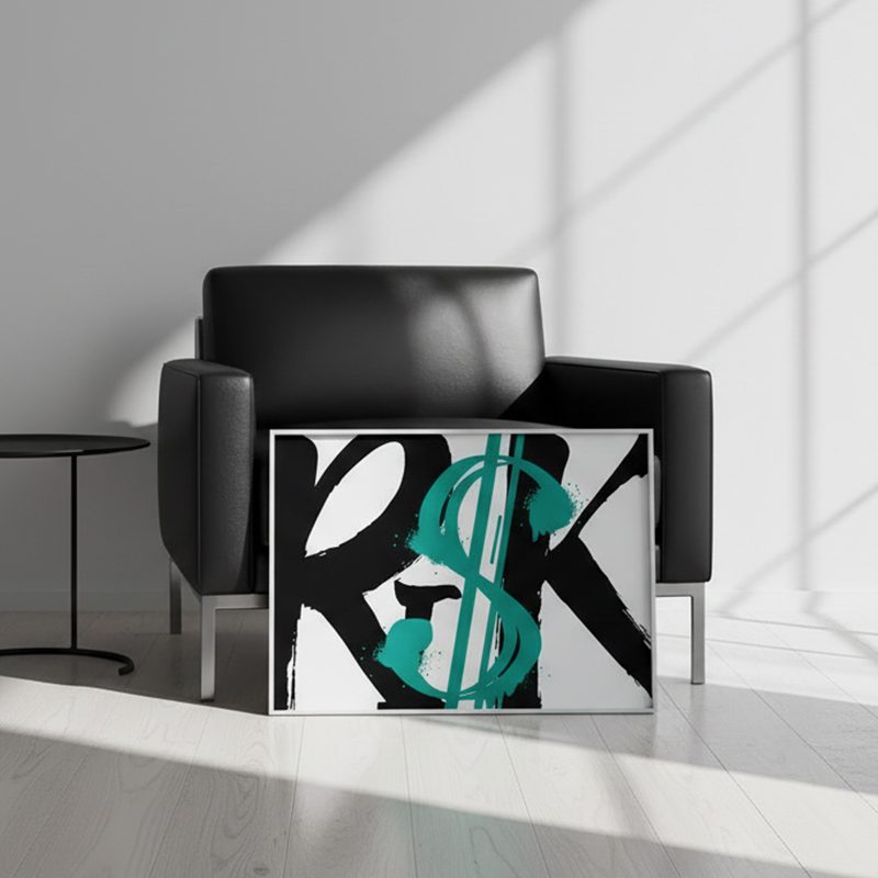 RISK Graffiti Art Print | Dollar Sign Office Decor