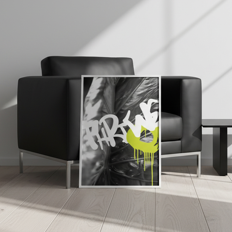 Abstract Black and White Graffiti Photo Art