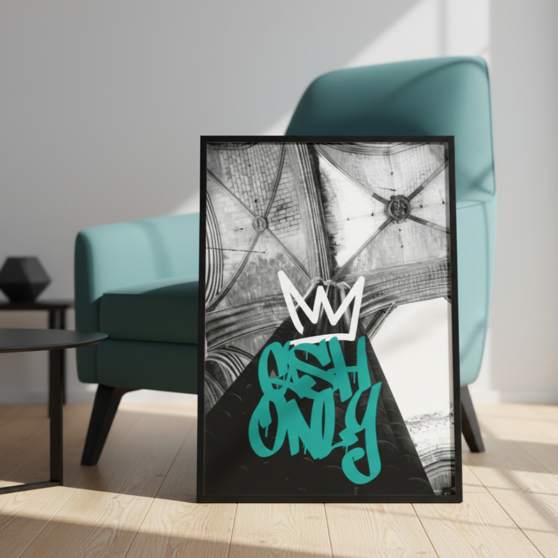 Cash Only Graffiti Barcelona Print | Urban Street Photo