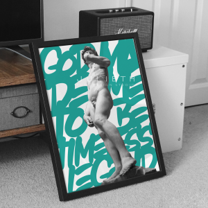 David Sculpture Graffiti Art Print | Turquoise Legend Decor