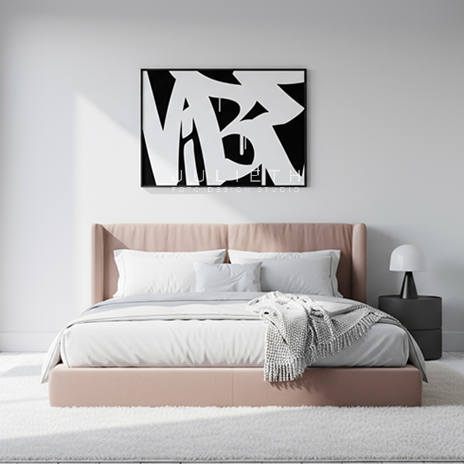 VIBE Graffiti Art Print | Bold Black and White Typography